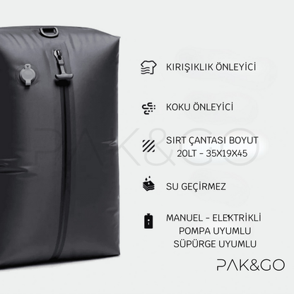 PAK&GO Optima Vakumlu Sırt Çanta Haznesi