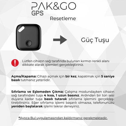 PAK&GO GPS Konum Valiz Bulucu